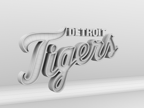 MLB Detroit Tigers V1 Team Logo 3D Модель