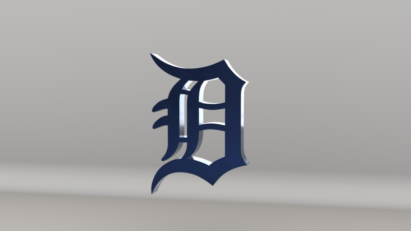 MLB Detroit Tigers V2 Team Logo 3D-Modell .c4d .max .obj .3ds .fbx .stl .blend