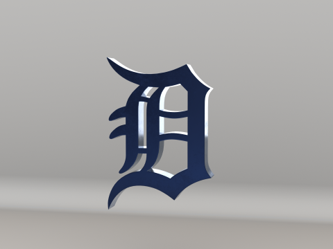 MLB Detroit Tigers V2 Team Logo 3Dモデル