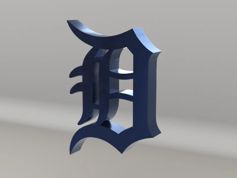 MLB Detroit Tigers V2 Team Logo 3D Model