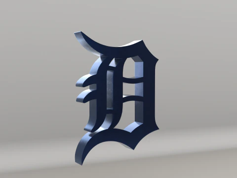 MLB Detroit Tigers V2 Team Logo 3D Model