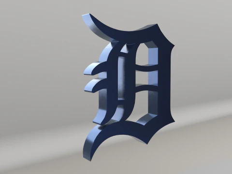 MLB Detroit Tigers V2 Team Logo 3D Model