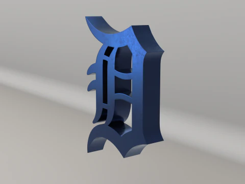 MLB Detroit Tigers V2 Team Logo 3D Model