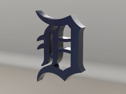MLB Detroit Tigers V2 Team Logo 3D Model