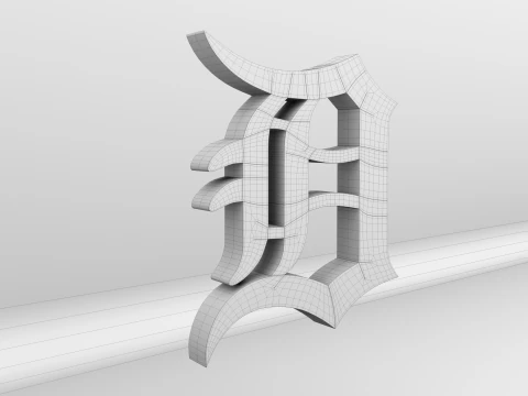 MLB Detroit Tigers V2 Team Logo 3D Model