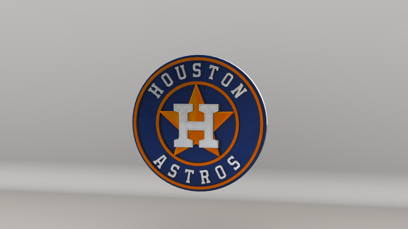 MLB Houston Astros Team Logo Model 3D .c4d .max .obj .3ds .fbx .stl .blend