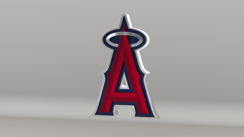 MLB Los Angeles Angels Team Logo Modello 3D .c4d .max .obj .3ds .fbx .stl .blend