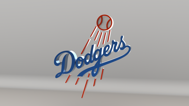 MLB Los Angeles Dodgers V1 Team Logo Modello 3D .c4d .max .obj .3ds .fbx .stl .blend
