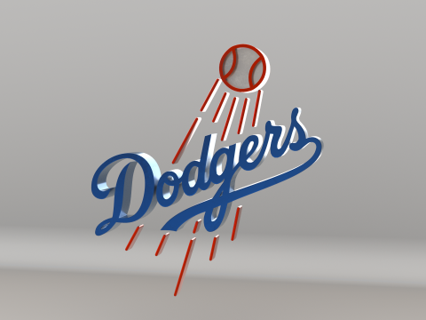 MLB Los Angeles Dodgers V1 Team Logo 3D Model