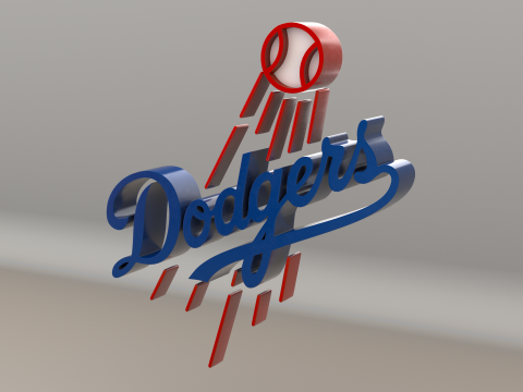MLB Los Angeles Dodgers V1 Team Logo Modello 3D
