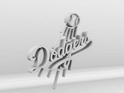 MLB Los Angeles Dodgers V1 Team Logo Modello 3D