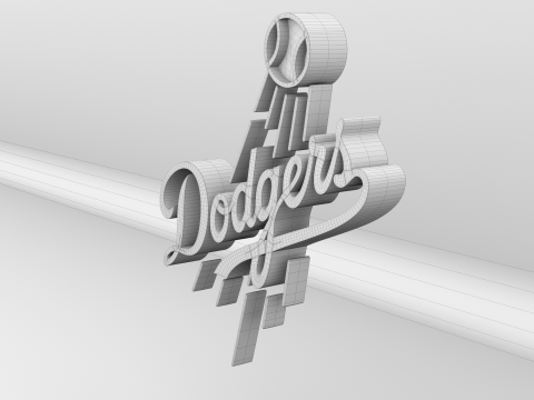 MLB Los Angeles Dodgers V1 Team Logo Modello 3D