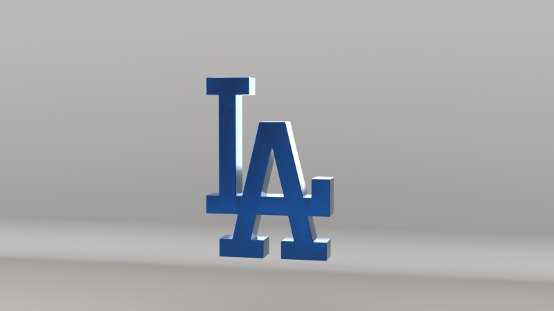 MLB Los Angeles Dodgers V2 Team Logo Modello 3D .c4d .max .obj .3ds .fbx .stl .blend