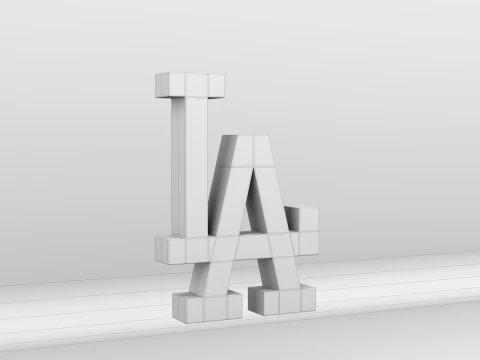 MLB Los Angeles Dodgers V2 Team Logo 3D Model