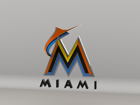 MLB Miami Marlins V1 Team Logo 3D Model