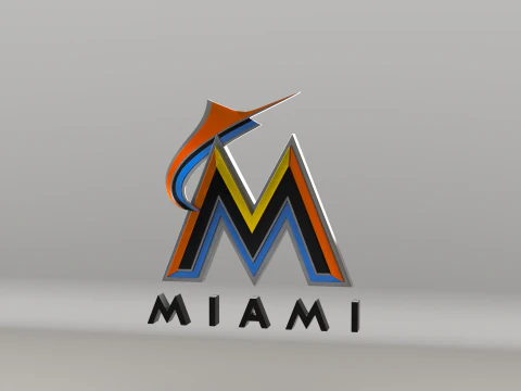 MLB Miami Marlins V1 Teamlogo 3D Modell