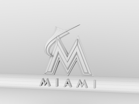 MLB Miami Marlins V1 Team Logo 3D Модель