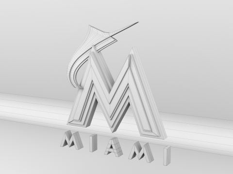 MLB Miami Marlins V1 Team Logo 3D Модель