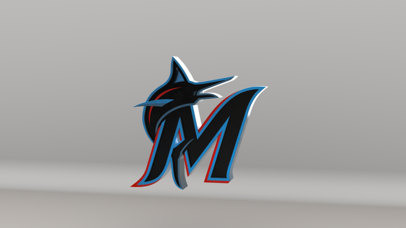 MLB Miami Marlins V2 Team Logo Modèle 3D .c4d .max .obj .3ds .fbx .stl .blend