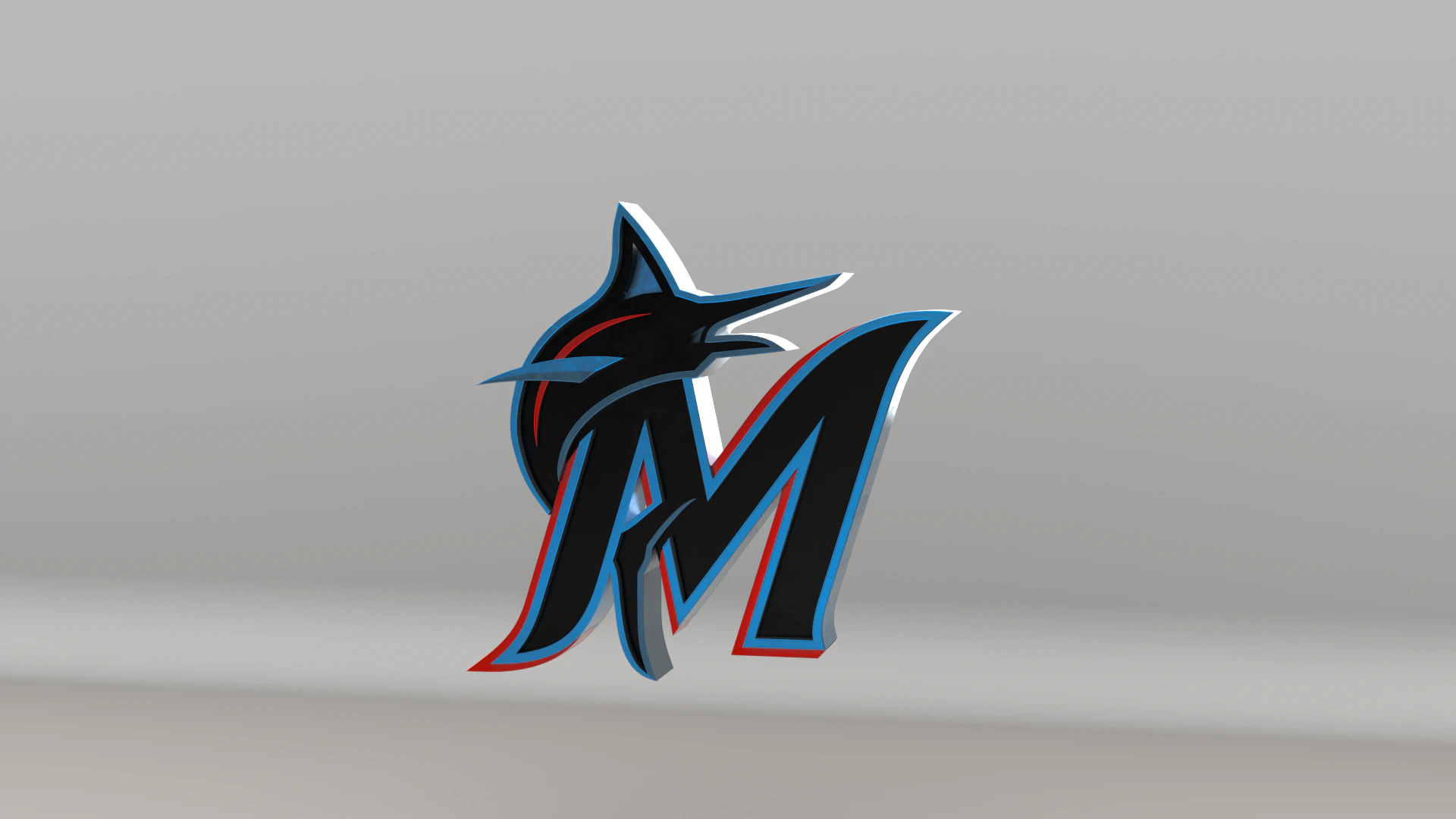 MLB Miami Marlins V2 Team Logo 3D Model .c4d .max .obj .3ds .fbx .stl .blend 