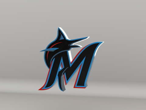 MLB Miami Marlins V2 Team Logo 3D Model