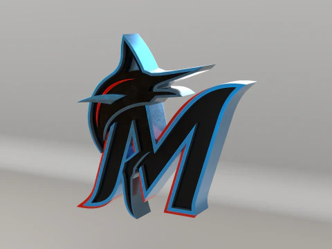 MLB Miami Marlins V2 Team Logo 3D Model
