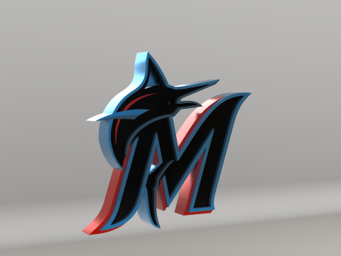 MLB Miami Marlins V2 Team Logo Modèle 3D