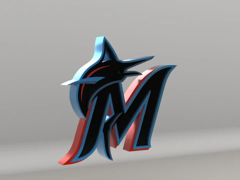 MLB Miami Marlins V2 Team Logo 3D Model