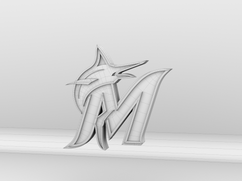 MLB Miami Marlins V2 Team Logo Modèle 3D