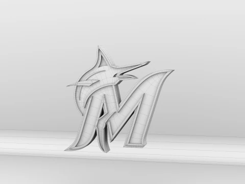 MLB Miami Marlins V2 Team Logo 3D Model