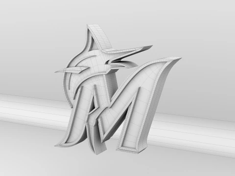 MLB Miami Marlins V2 Team Logo 3D Model