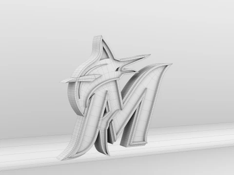 MLB Miami Marlins V2 Team Logo 3D Model