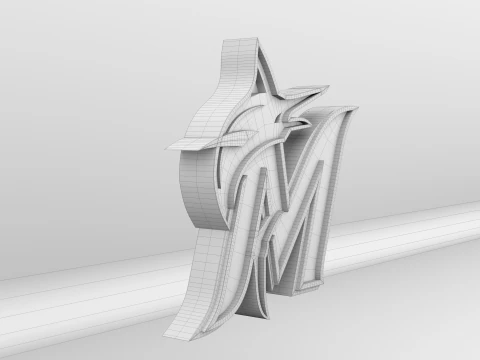 MLB Miami Marlins V2 Team Logo 3D Model