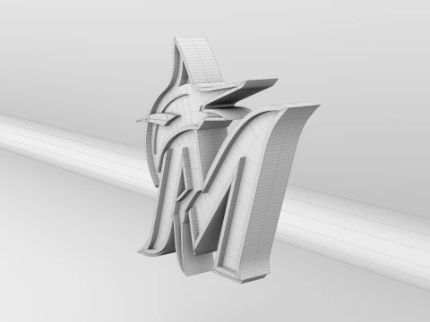 MLB Miami Marlins V2 Team Logo 3D Model