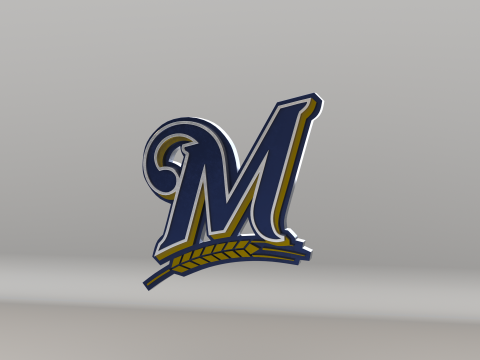 MLB Milwaukee Brewers V1 Team Logo 3D Model
