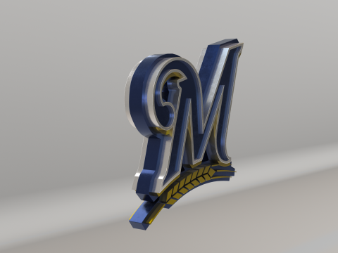 MLB Milwaukee Brewers V1 Team Logo Model 3D