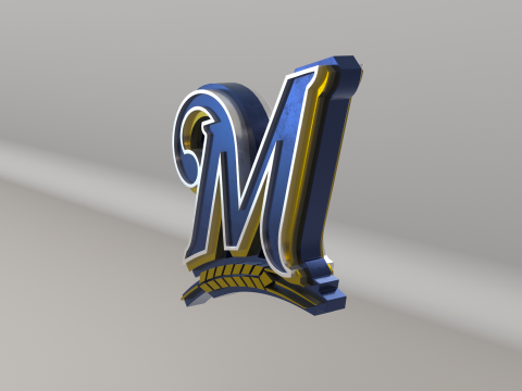 MLB Milwaukee Brewers V1 Team Logo Model 3D