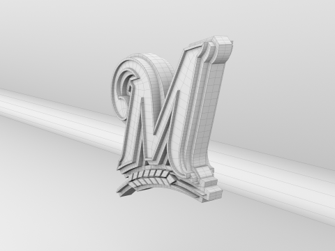 MLB Milwaukee Brewers V1 Team Logo Model 3D