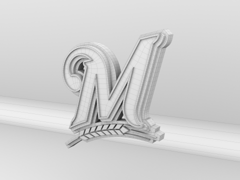 MLB Milwaukee Brewers V1 Team Logo Model 3D