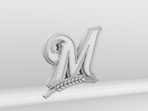 MLB Milwaukee Brewers V1 Team Logo Model 3D