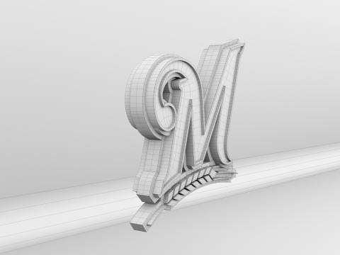 MLB Milwaukee Brewers V1 Team Logo Model 3D