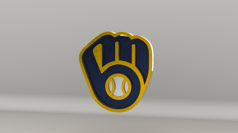 MLB Milwaukee Brewers V2 Team Logo Modelo 3D .c4d .max .obj .3ds .fbx .stl .blend