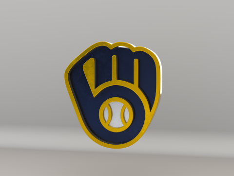 MLB Milwaukee Brewers V2 Team Logo 3D Model