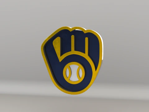 Logotipo da equipe MLB Milwaukee Brewers V2 Modelo 3D