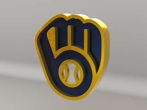 MLB Milwaukee Brewers V2 Team Logo Modelo 3D