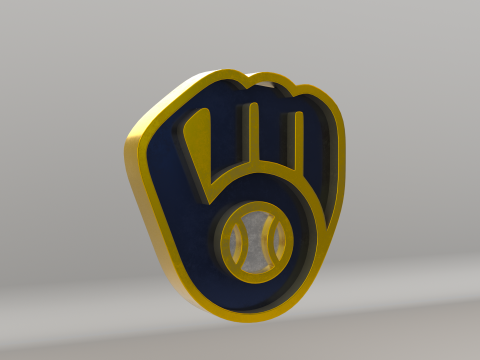 MLB Milwaukee Brewers V2 Team Logo Modelo 3D