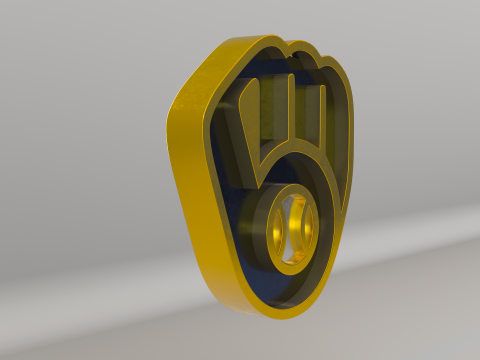 MLB Milwaukee Brewers V2 Team Logo Modelo 3D