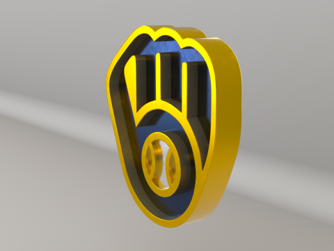 MLB Milwaukee Brewers V2 Team Logo Modelo 3D
