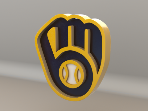 MLB Milwaukee Brewers V2 Team Logo Modelo 3D