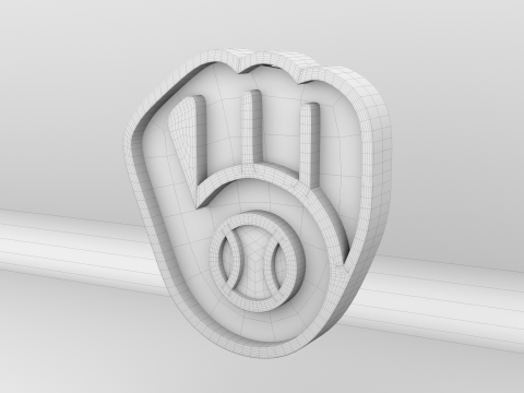 MLB Milwaukee Brewers V2 Team Logo Modelo 3D